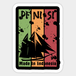 ethnic tshir (pinisi - colour) Sticker